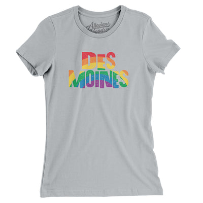 Des Moines Iowa Pride Women's T-Shirt-Silver-Allegiant Goods Co. Vintage Sports Apparel