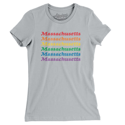 Massachusetts Pride Women's T-Shirt-Silver-Allegiant Goods Co. Vintage Sports Apparel