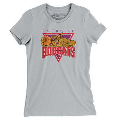 La Crosse Bobcats Basketball Women's T-Shirt-Silver-Allegiant Goods Co. Vintage Sports Apparel