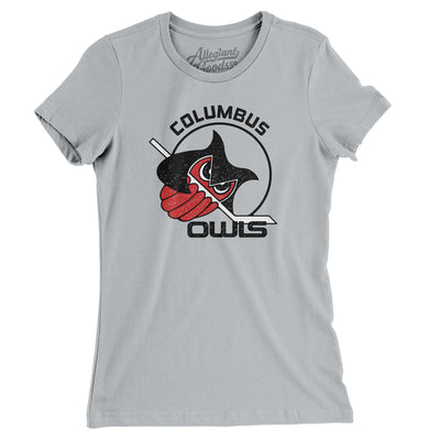 Columbus Owls Hockey Women's T-Shirt-Silver-Allegiant Goods Co. Vintage Sports Apparel