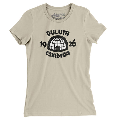 Duluth Eskimos Football Women's T-Shirt-Soft Cream-Allegiant Goods Co. Vintage Sports Apparel