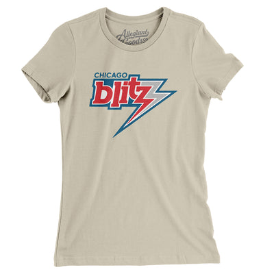 Chicago Blitz Football Women's T-Shirt-Soft Cream-Allegiant Goods Co. Vintage Sports Apparel