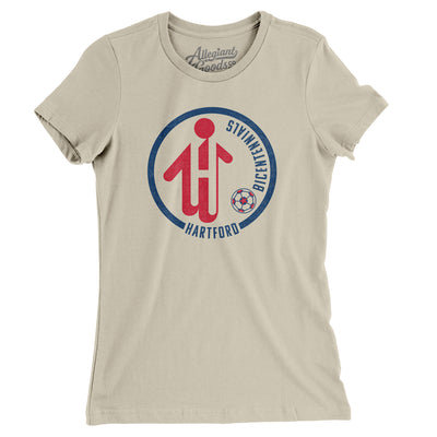 Hartford Bicentennials Soccer Women's T-Shirt-Soft Cream-Allegiant Goods Co. Vintage Sports Apparel