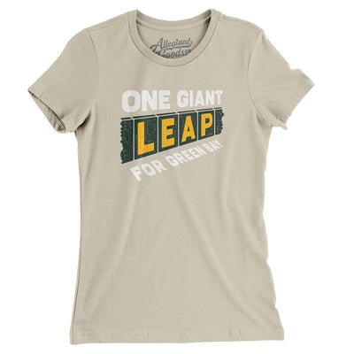 One Giant Leap For Green Bay Women's T-Shirt-Soft Cream-Allegiant Goods Co. Vintage Sports Apparel