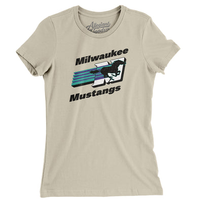 Milwaukee Mustangs Arena Football Women's T-Shirt-Soft Cream-Allegiant Goods Co. Vintage Sports Apparel