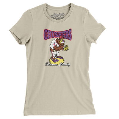 Sonoma County Crushers Baseball Women's T-Shirt-Soft Cream-Allegiant Goods Co. Vintage Sports Apparel