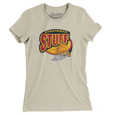 Cincinnati Stuff Basketball Women's T-Shirt-Soft Cream-Allegiant Goods Co. Vintage Sports Apparel