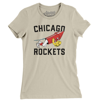 Chicago Rockets Football Women's T-Shirt-Soft Cream-Allegiant Goods Co. Vintage Sports Apparel