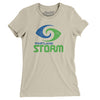 Portland Storm Football Women's T-Shirt-Soft Cream-Allegiant Goods Co. Vintage Sports Apparel