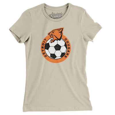 Detroit Cougars Soccer Women's T-Shirt-Soft Cream-Allegiant Goods Co. Vintage Sports Apparel