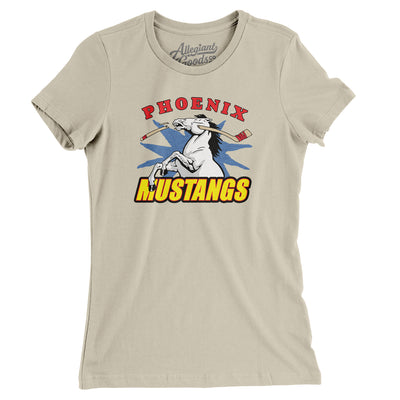 Phoenix Mustangs Hockey Women's T-Shirt-Soft Cream-Allegiant Goods Co. Vintage Sports Apparel