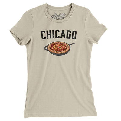 Chicago Style Deep Dish Pizza Women's T-Shirt-Soft Cream-Allegiant Goods Co. Vintage Sports Apparel