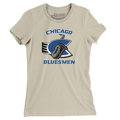 Chicago Bluesmen Roller Hockey Women's T-Shirt-Soft Cream-Allegiant Goods Co. Vintage Sports Apparel