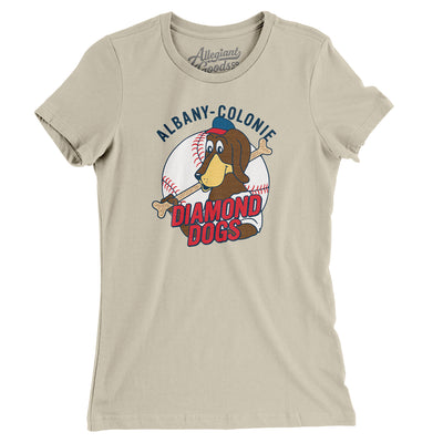 Albany-Colonie Diamond Dogs Baseball Women's T-Shirt-Soft Cream-Allegiant Goods Co. Vintage Sports Apparel