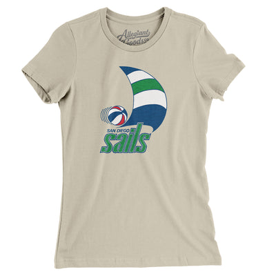 San Diego Sails Basketball Women's T-Shirt-Soft Cream-Allegiant Goods Co. Vintage Sports Apparel