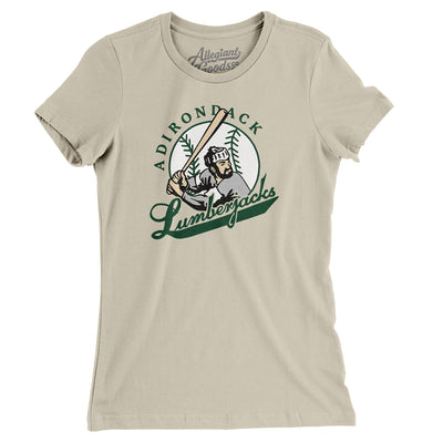 Adirondack Lumberjacks Baseball Women's T-Shirt-Soft Cream-Allegiant Goods Co. Vintage Sports Apparel