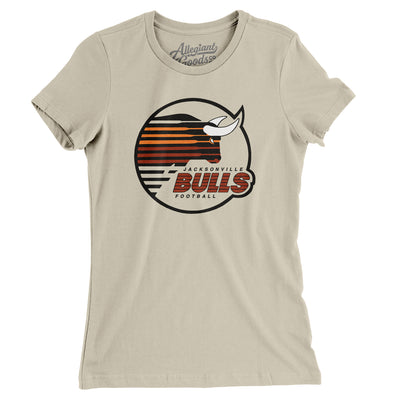 Jacksonville Bulls Football Women's T-Shirt-Soft Cream-Allegiant Goods Co. Vintage Sports Apparel