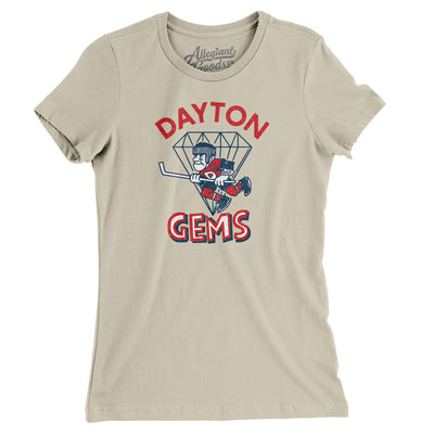 Dayton Gems Hockey Women's T-Shirt-Soft Cream-Allegiant Goods Co. Vintage Sports Apparel
