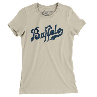 Buffalo Blues Baseball Women's T-Shirt-Soft Cream-Allegiant Goods Co. Vintage Sports Apparel
