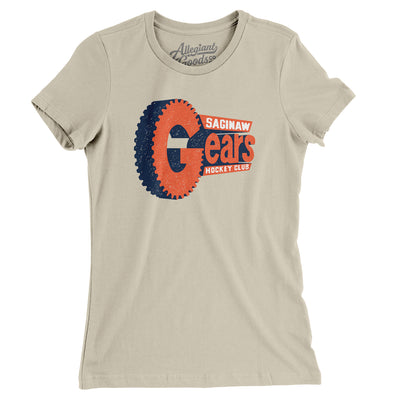 Saginaw Gears Hockey Women's T-Shirt-Soft Cream-Allegiant Goods Co. Vintage Sports Apparel