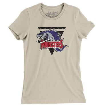 Lowell Lock Monsters Hockey Women's T-Shirt-Allegiant Goods Co. Vintage Sports Apparel