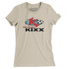Philadelphia Kixx Defunct Soccer Women's T-Shirt-Soft Cream-Allegiant Goods Co. Vintage Sports Apparel