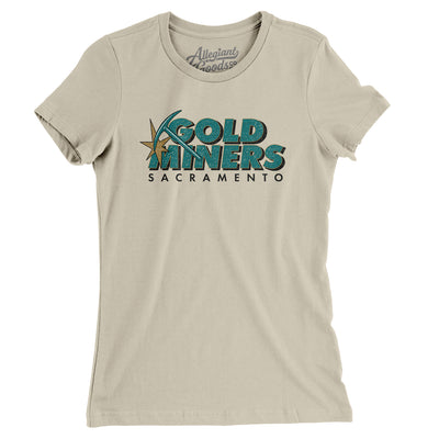 Sacramento Gold Miners Football Women's T-Shirt-Soft Cream-Allegiant Goods Co. Vintage Sports Apparel