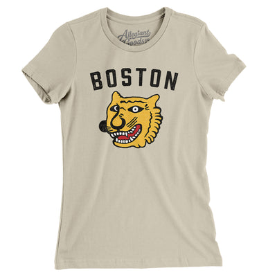 Boston Tigers Hockey Women's T-Shirt-Soft Cream-Allegiant Goods Co. Vintage Sports Apparel