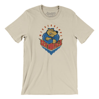 Mississippi Sea Wolves Hockey Men/Unisex T-Shirt-Soft Cream-Allegiant Goods Co. Vintage Sports Apparel