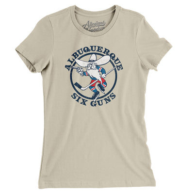 Albuquerque Six Guns Hockey Women's T-Shirt-Soft Cream-Allegiant Goods Co. Vintage Sports Apparel