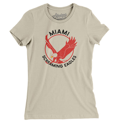 Miami Screaming Eagles Hockey Women's T-Shirt-Soft Cream-Allegiant Goods Co. Vintage Sports Apparel