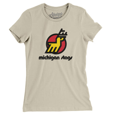 Michigan Stags Hockey Women's T-Shirt-Allegiant Goods Co. Vintage Sports Apparel
