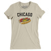 Chicago Style Hot Dog Women's T-Shirt-Soft Cream-Allegiant Goods Co. Vintage Sports Apparel