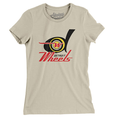 Detroit Wheels Football Women's T-Shirt-Soft Cream-Allegiant Goods Co. Vintage Sports Apparel
