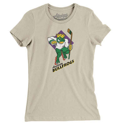 Anaheim Bullfrogs Roller Hockey Women's T-Shirt-Soft Cream-Allegiant Goods Co. Vintage Sports Apparel