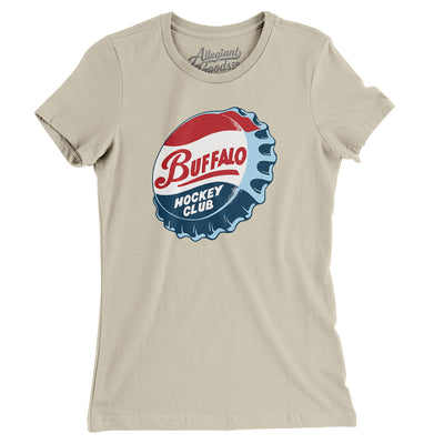 Buffalo Bison Hockey Women's T-Shirt-Soft Cream-Allegiant Goods Co. Vintage Sports Apparel