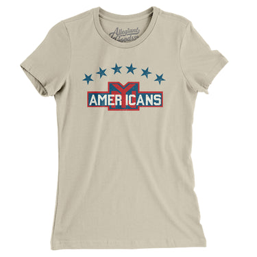 New York Americans Hockey Women's T-Shirt-Allegiant Goods Co. Vintage Sports Apparel