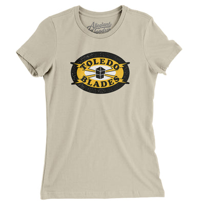 Toledo Blades Hockey Women's T-Shirt-Soft Cream-Allegiant Goods Co. Vintage Sports Apparel