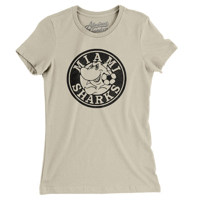 Miami Sharks Soccer Women's T-Shirt-Soft Cream-Allegiant Goods Co. Vintage Sports Apparel