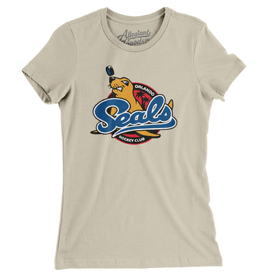 Orlando Seals Hockey Women's T-Shirt-Soft Cream-Allegiant Goods Co. Vintage Sports Apparel