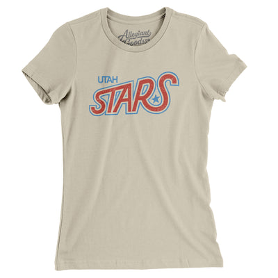Utah Stars Basketball Women's T-Shirt-Soft Cream-Allegiant Goods Co. Vintage Sports Apparel