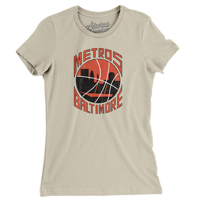 Baltimore Metros Basketball Women's T-Shirt-Soft Cream-Allegiant Goods Co. Vintage Sports Apparel