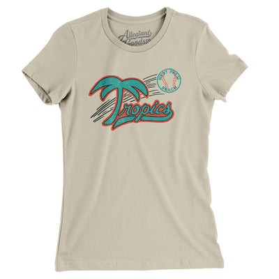 West Palm Tropics Baseball Women's T-Shirt-Soft Cream-Allegiant Goods Co. Vintage Sports Apparel