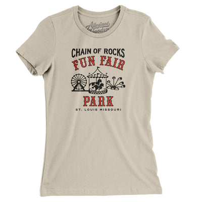 Chain of Rocks Amusement Park Women's T-Shirt-Soft Cream-Allegiant Goods Co. Vintage Sports Apparel