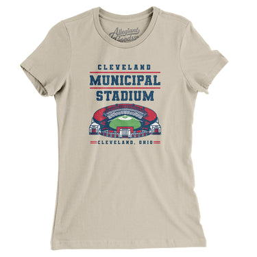 Cleveland Municipal Stadium Women's T-Shirt-Allegiant Goods Co. Vintage Sports Apparel