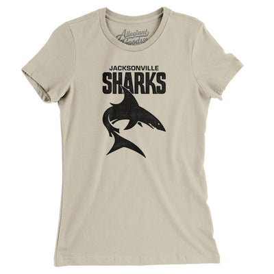 Jacksonville Sharks Football Women's T-Shirt-Soft Cream-Allegiant Goods Co. Vintage Sports Apparel