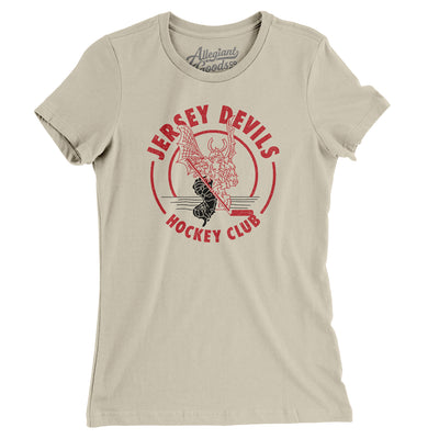 Jersey Devils Hockey Women's T-Shirt-Soft Cream-Allegiant Goods Co. Vintage Sports Apparel