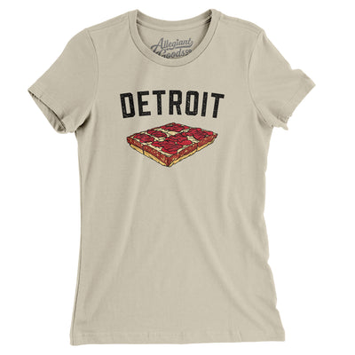 Detroit Style Pan Pizza Women's T-Shirt-Soft Cream-Allegiant Goods Co. Vintage Sports Apparel