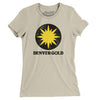 Denver Gold Football Women's T-Shirt-Soft Cream-Allegiant Goods Co. Vintage Sports Apparel