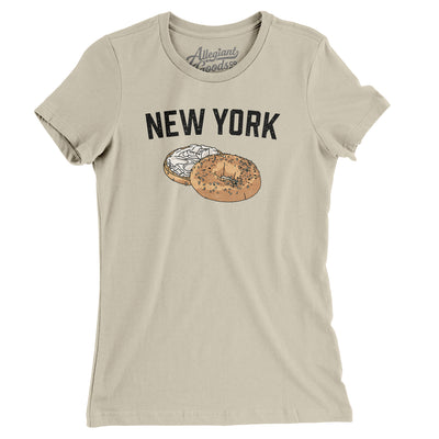 New York Bagel Women's T-Shirt-Soft Cream-Allegiant Goods Co. Vintage Sports Apparel